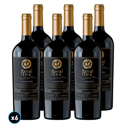 CAJA ROYAL ONE (Carmenere): 6x Vino Royal One Gran Reserva Carmenere 750cc