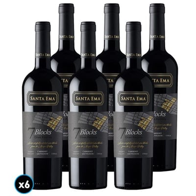 CAJA SANTA EMA 7 BLOCKS GR (Cabernet Sauvignon): 6x Vino Santa Ema 7 Blocks Gran Reserva Cabernet Sauvignon 750cc