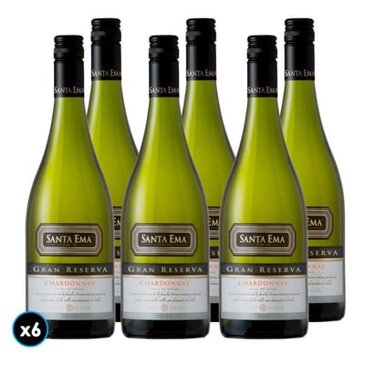 CAJA SANTA EMA GR (Chardonnay): 6x Vino Santa Ema Gran Reserva Chardonnay 750cc