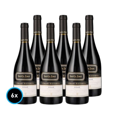 CAJA SANTA EMA GR (Syrah): 6x Vino Santa Ema Gran Reserva Syrah 750cc