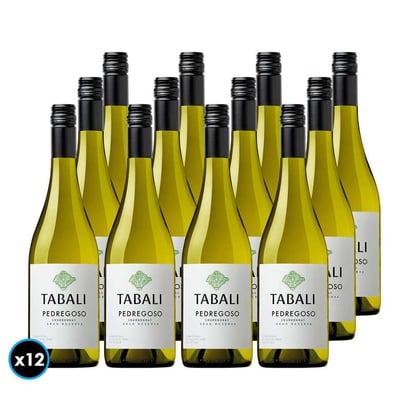 CAJA TABALI PEDREGOSO (Chardonnay): 12x Vino Tabali Pedregoso Gran Reserva Chardonnay 750cc