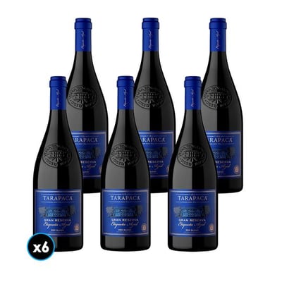 CAJA TARAPACÁ ETIQUETA AZUL (Blend): 6x Vino Tarapacá Premium Etiqueta Azul Blend 750cc