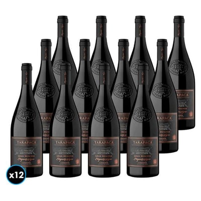 CAJA TARAPACÁ ETIQUETA NEGRA (Carmenere): 12x Vino Tarapacá Etiqueta Negra Carmenere 750cc