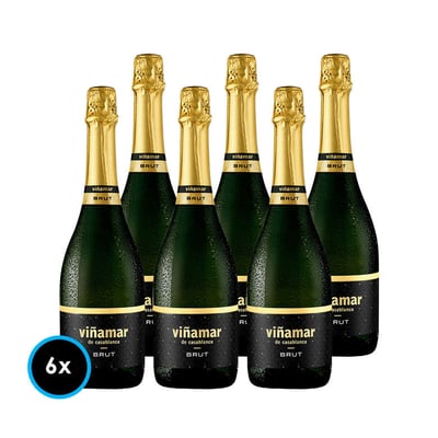 CAJA VIÑAMAR BRUT: 6x Espumantes Viñamar Charmat Brut 750cc