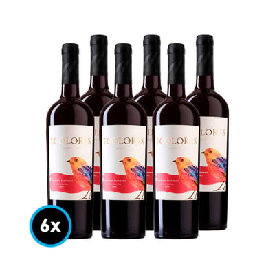 CAJA VINO 7 COLORES (Cabernet Sauvignon): 6x Vino 7 Colores Cabernet Sauvignon 750cc