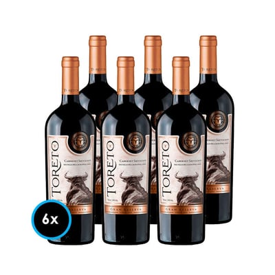 CAJA VINO TORETO GRAN RESERVA (Cabernet Sauvignon): 6x Vino Toreto Gran Reserva Cabernet Sauvignon 750cc