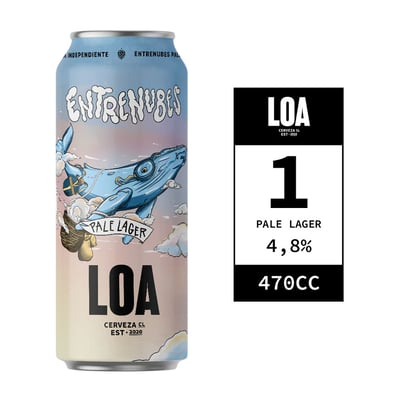 Cerveza artesanal LOA entrenubes pale lager lata 470 cc