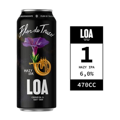 Cerveza artesanal LOA flor de truco hazy ipa lata 470 cc