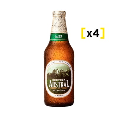 Cerveza Austral Lager Botella 330 Cc X4
