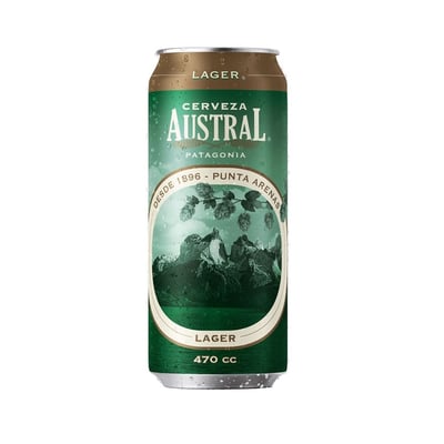 Cerveza Austral lager lata 470 cc