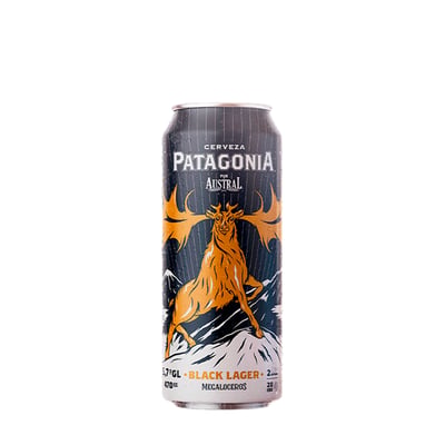 Cerveza Austral Patagonia Black Lager Lata 470 Cc