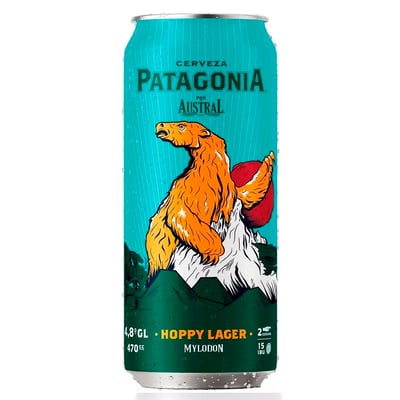 Cerveza Austral Patagonia Hoppy Lager Lata 470cc