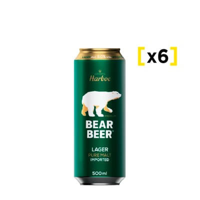 Cerveza Bear Beer Lager Lata 500 Cc X6