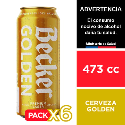 Cerveza Becker Golden 5° 6 X 473 Cc.