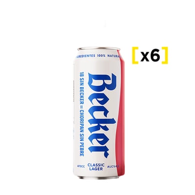 Cerveza Becker Lata 473 Cc X6