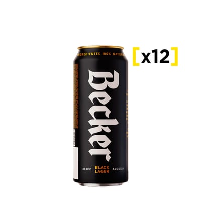 Cerveza Becker Negra Lata 473 Cc X12