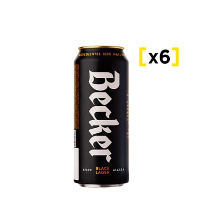 Cerveza Becker Negra Lata 473 Cc X6