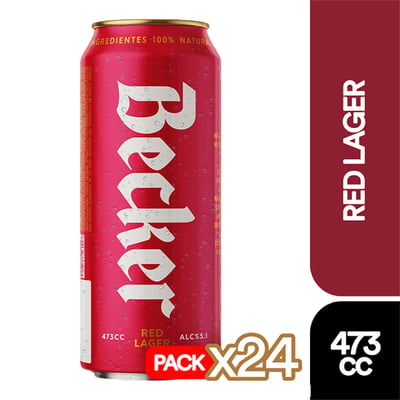 Cerveza Becker Roja Lata 473 Cc X24