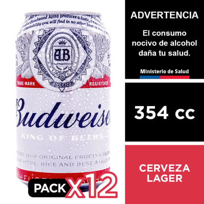 Cerveza Budweiser 5,0° 12 X 354 Cc.