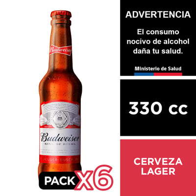 Cerveza Budweiser 5,0° 6 X 330 Cc.