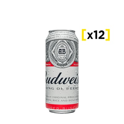 Cerveza Budweiser Lata 473 Cc X12