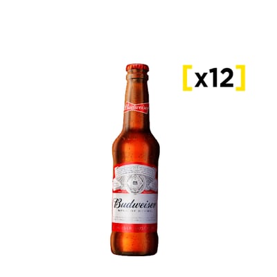 Cerveza Budweisser Botellin 330 Cc X12