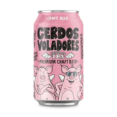 Cerveza Cerdos Voladores Session IPA 330cc 4,5°alc.
