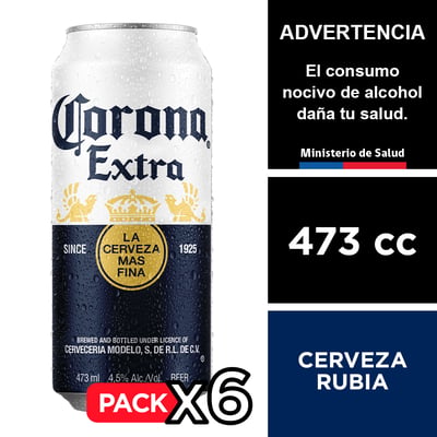 Cerveza Corona 4,5° 6 X 473 Cc.