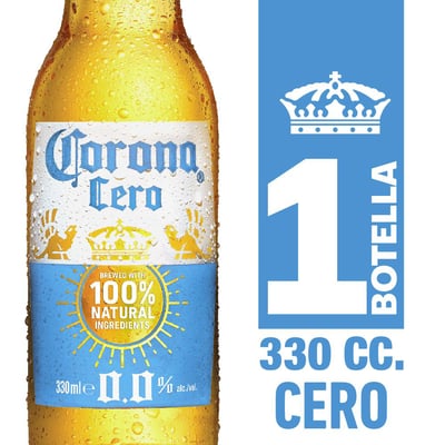 Cerveza Corona cero botella 330 cc