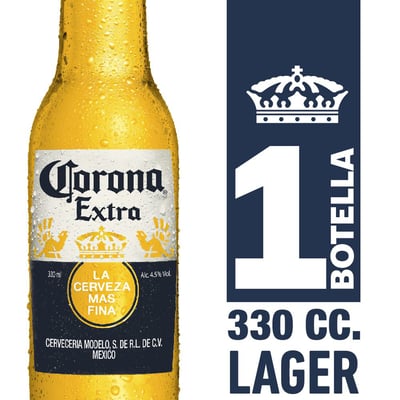Cerveza Corona extra botella 330 cc