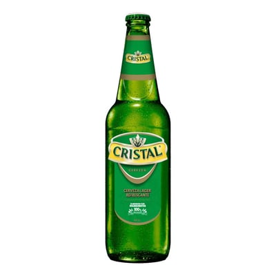 Cerveza Cristal lager botella 650 cc