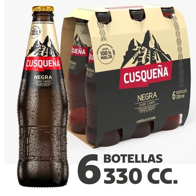 Cerveza Cusqueña negra botella 6 un de 330 cc