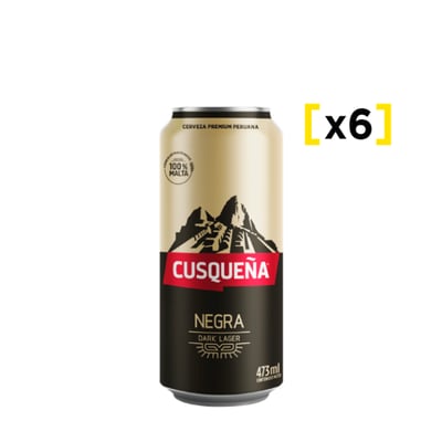 Cerveza Cusqueña Negra Lata 473cc X6