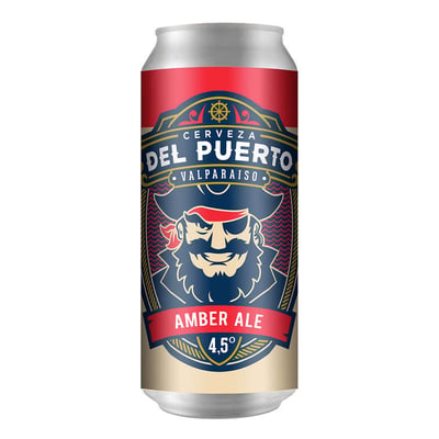 Cerveza Del Puerto Amber Ale Lata 473 CC 4.5° GL