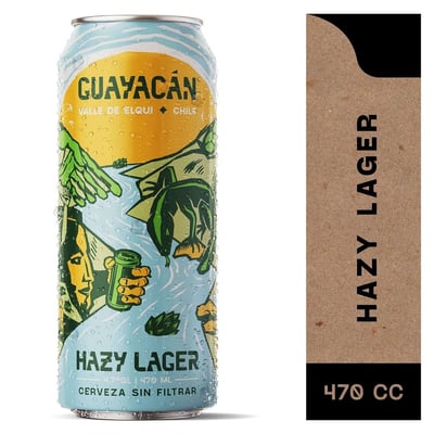 Cerveza Guayacán hazy lager lata 470 cc