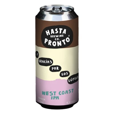 Cerveza Hasta Pronto ... Y Gracias Por Los Lúpulos - West Coast IPA 473cc 6.3º alc.