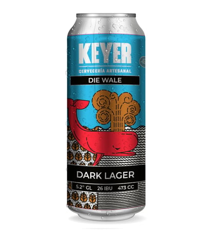 Cerveza Keyer Die Wale Dark Lager 5.2° Lata 473cc