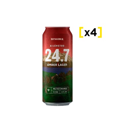 Cerveza Km 24.7 Amber Lata 473cc X4