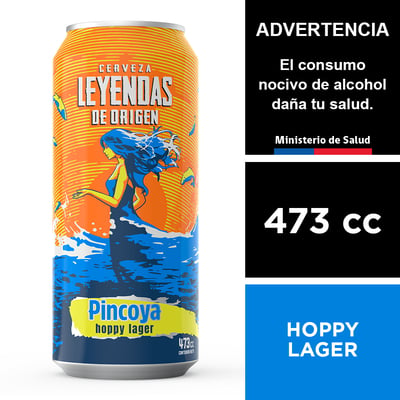 Cerveza Leyendas De Origen Pincoya Hoppy Lager 473 Cc.