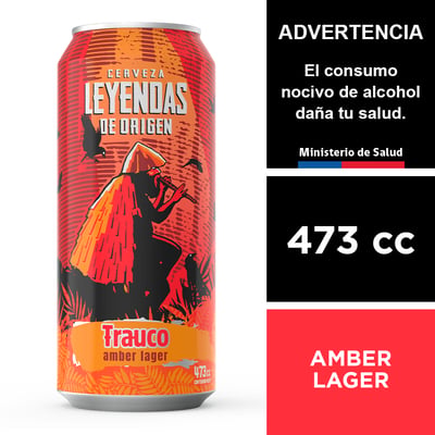 Cerveza Leyendas De Origen Trauco Amber Lager 473 Cc.