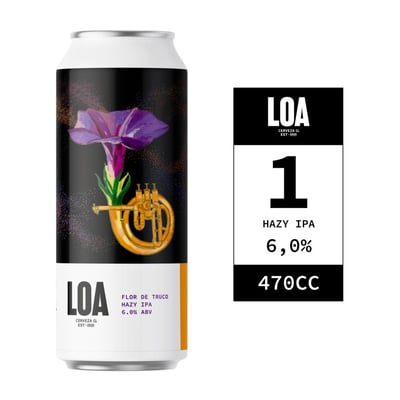 Cerveza Loa flor de truco hazy ipa lata 470 cc