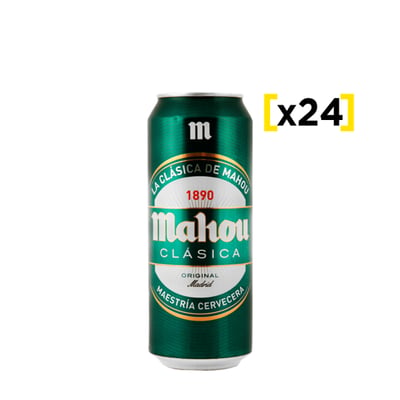 Cerveza Mahou Clásica Lata 500 Cc X24