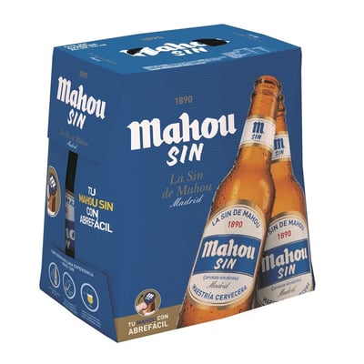 Cerveza Mahou sin alcohol botella 6 un de 250 cc
