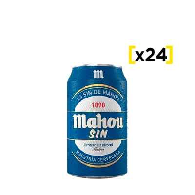 Cerveza Mahou Sin Alcohol Lata 330cc X24