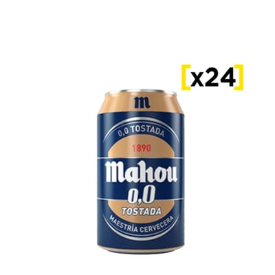 Cerveza Mahou Tostada Sin Alcohol Lata 330cc X24