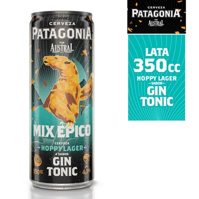 Cerveza Patagonia hoppy lager gin tonic lata 350 cc