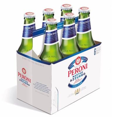 Cerveza Peroni lager nastro azzurro botella 6 un de 330 cc