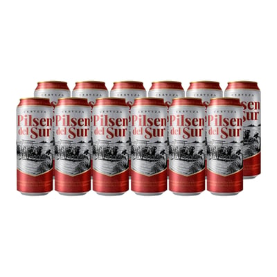 Cerveza Pilsen Del Sur Lata 473 Cc X12