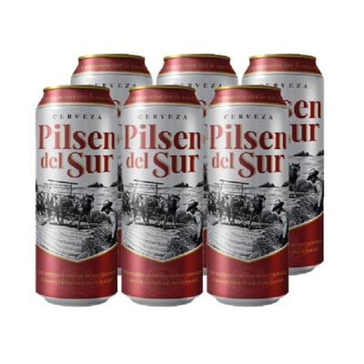 Cerveza Pilsen Del Sur Lata 473 Cc X6