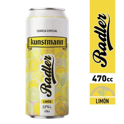 Cerveza Radler sabor limón Kunstmann lata 470ml